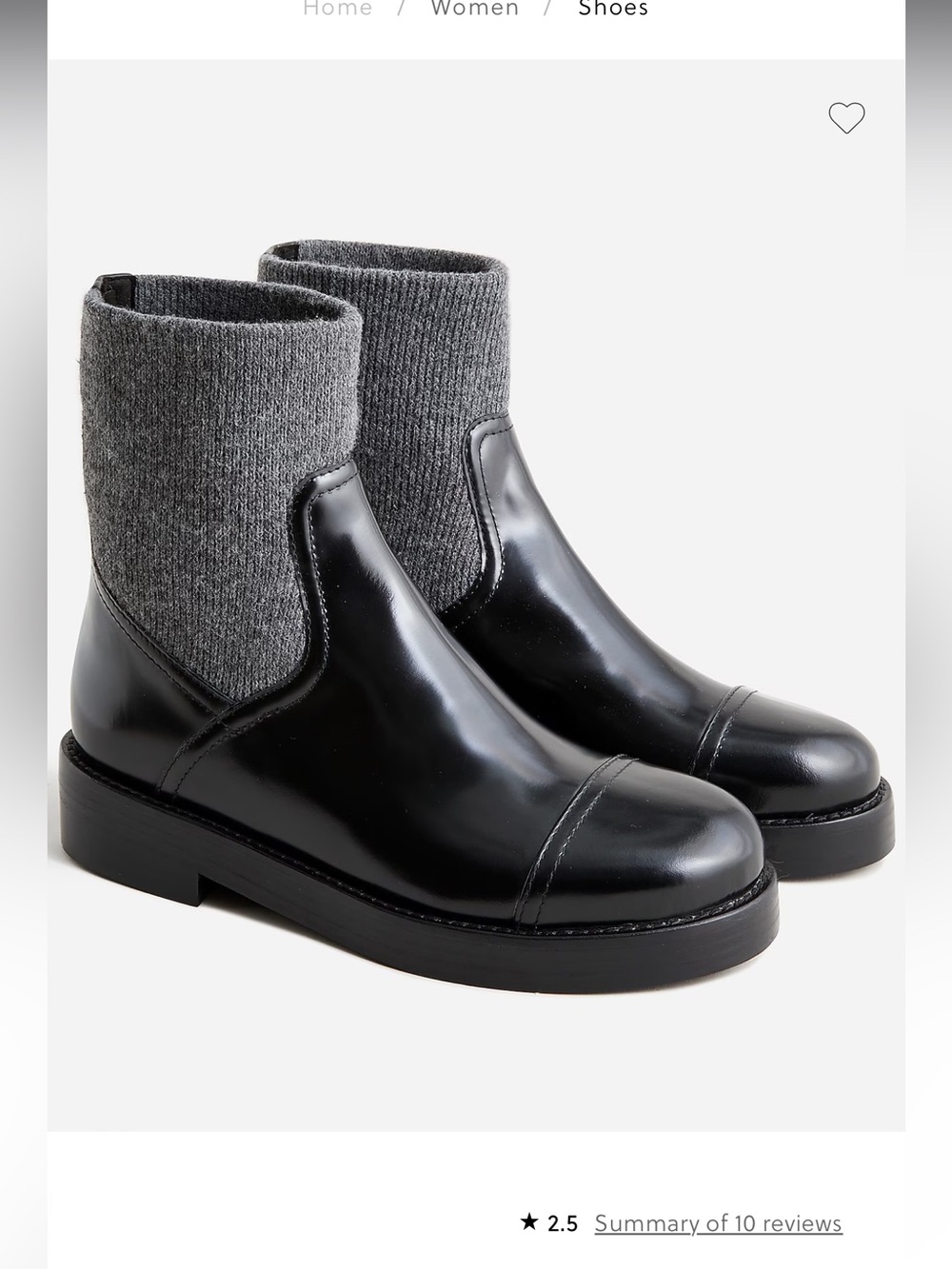 J Crew Women’s 7.5 Rib-cuff boots in Italian leather $198